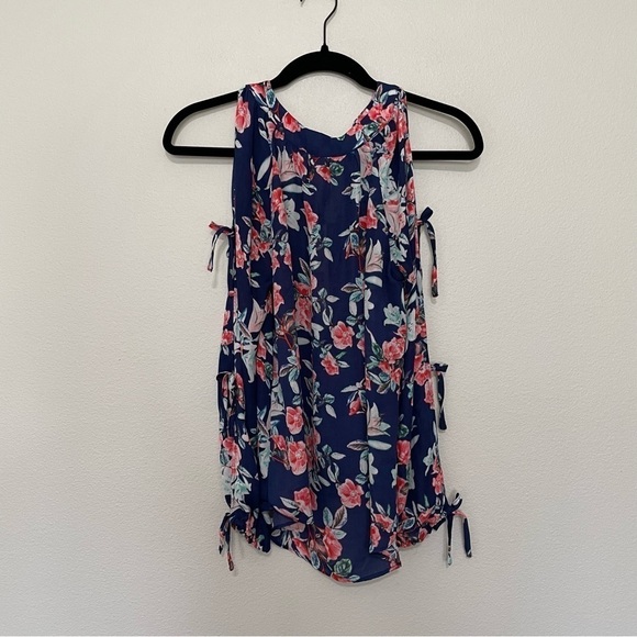 NWT parker tie sleeve blouse in aster floral sz.XS womens blue & pink transition - Picture 5 of 5
